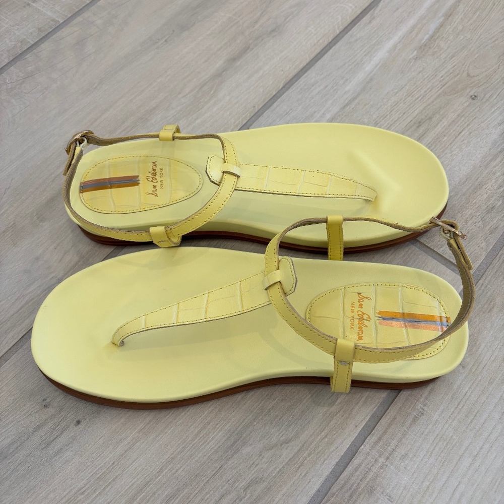 Sam Edelman Naomi Women's Thong Sandals Size 8.5, yellow, Vacation, Resort
